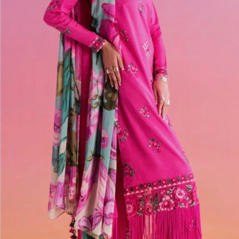 Sapphire raw silk